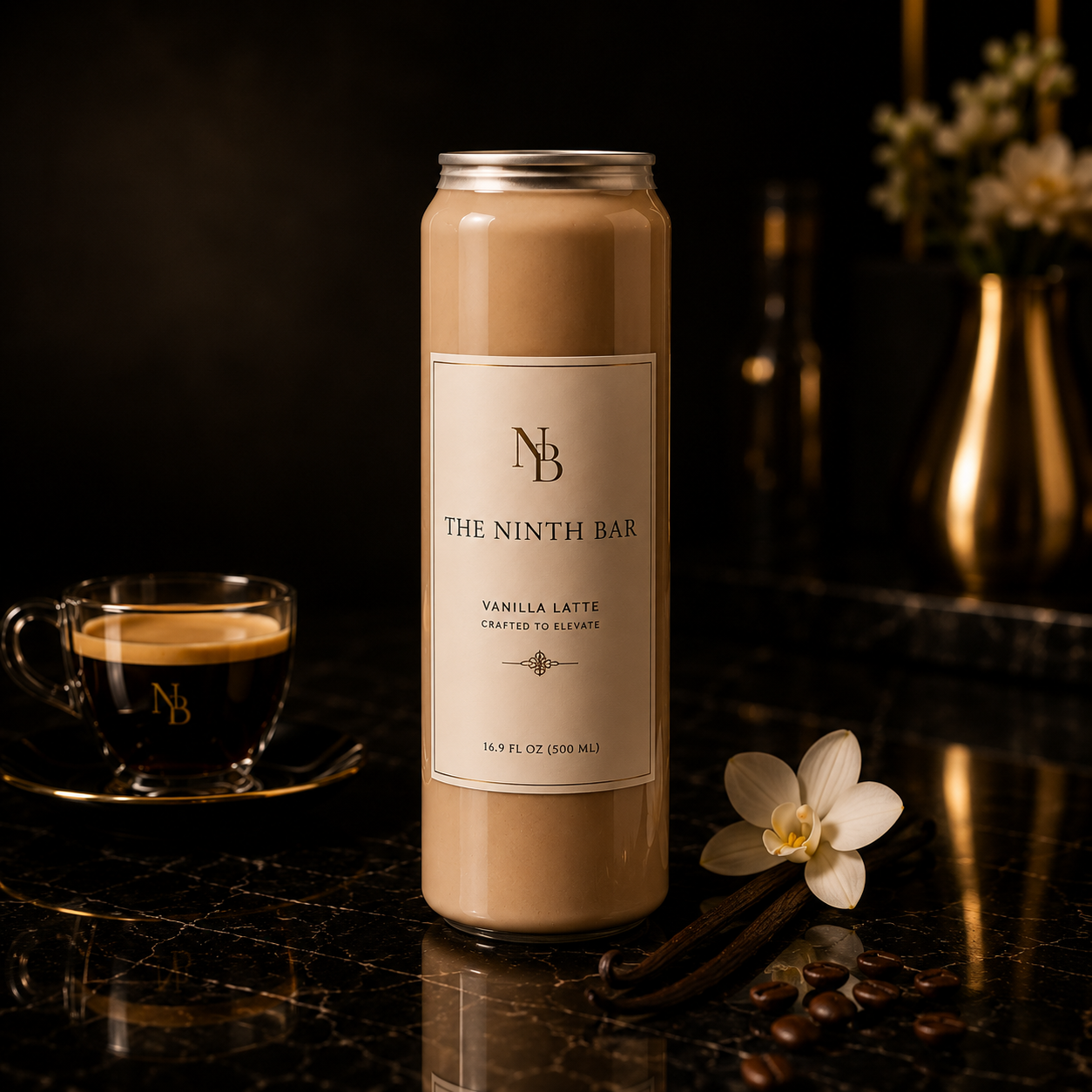 The Ninth Bar Vanilla Latte 16.9 oz event coffee drink