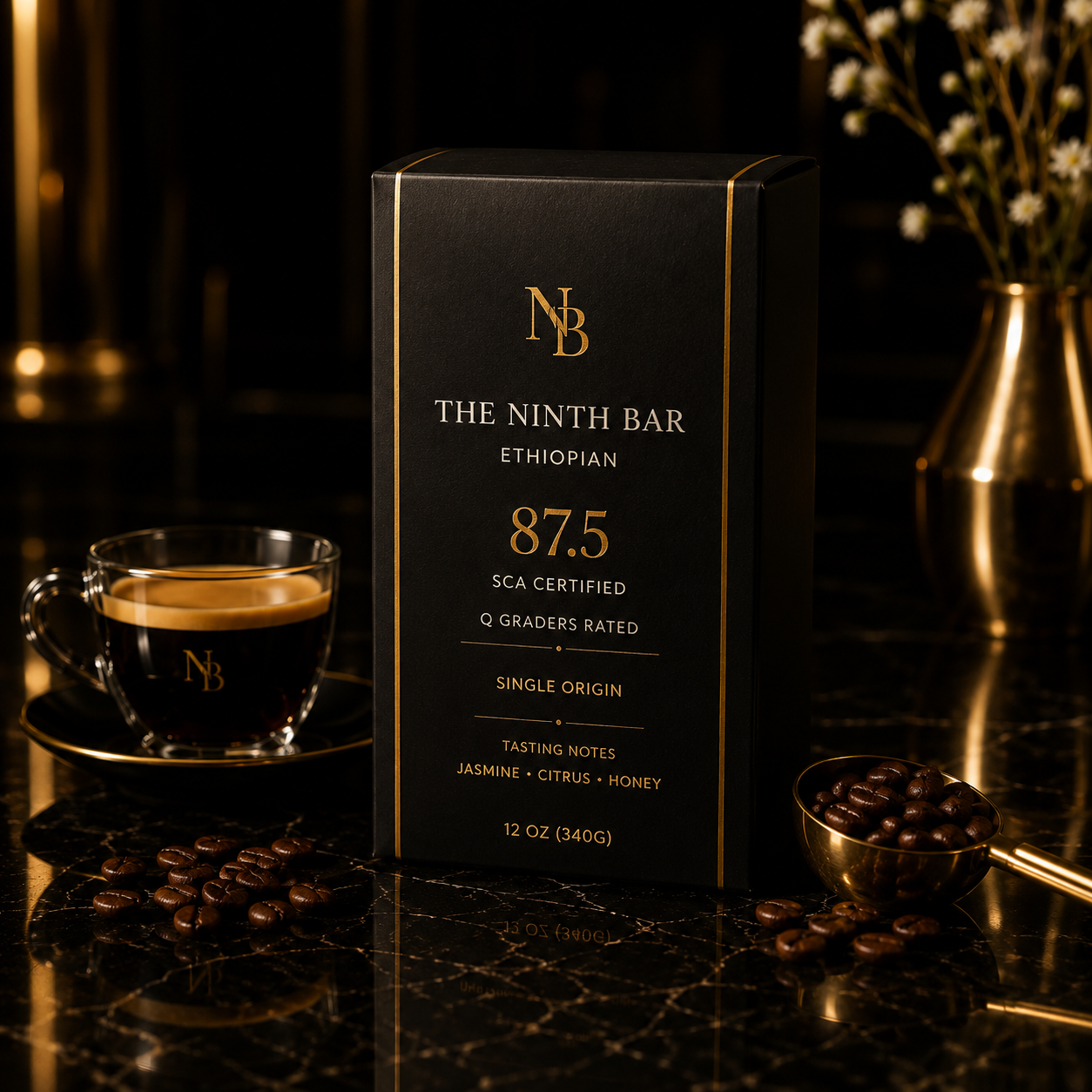 The Ninth Bar Ethiopian 87.5 SCA-certified specialty coffee